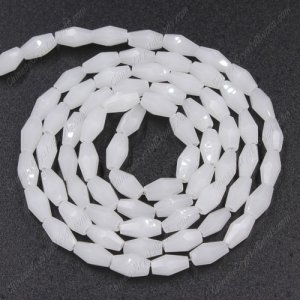 4x8mm crystal bicone beads, White jade, about 72 beads per strand