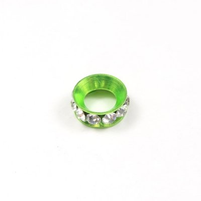 12mm copper baking finish Rondelle spacer,7mm hole, lime green, 1 piece