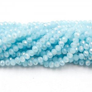 4x6mm med aqua jade litgh Chinese Crystal Rondelle Beads about 95 beads