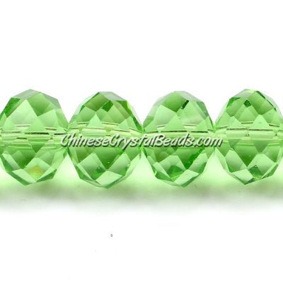 Chinese Crystal Rondelle Bead Strand, Lime green, 10x14mm ,20 beads
