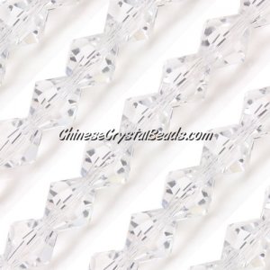Chinese Crystal Bicone bead strand, 10mm, Clear, 33 beads