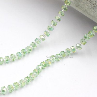 95Pcs 4x6mm angular crystal beads lt. green AB