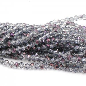 130 beads 3x4mm crystal rondelle beads Half purple light