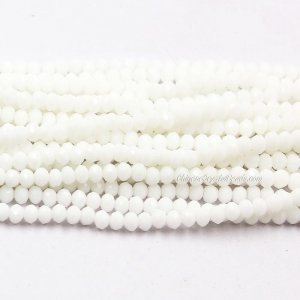 130Pcs 2.5x3.5mm Chinese Crystal Rondelle Beads, Snowy white