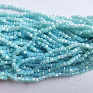 4mm Cube Crystal beads about 95Pcs, 018