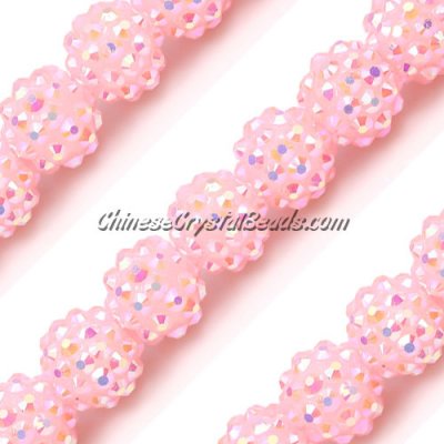 14mm Acrylic Disco beads pink AB 1 bead