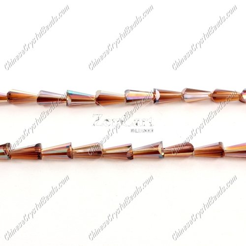 6x12mm Chinese Artemis Crystal beads Somke topaz AB, per pkg of 20pcs