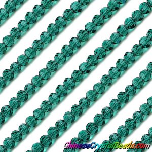 95pcs Chinese Crystal Faceted 6mm Round Beads, Emerald