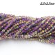 130Pcs 2.5x3.5mm Chinese Crystal Rondelle Beads, purple and yellow light