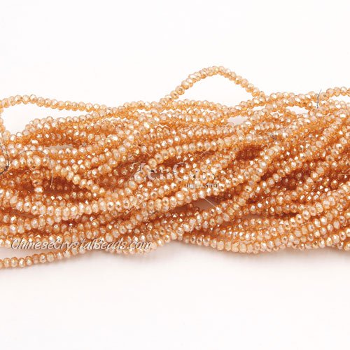 1.7x2.5mm rondelle crystal beads, golden shadow, 190Pcs