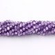 140Pcs 3x4mm Chinese Crystal Rondelle Beads Strand, half paint violet