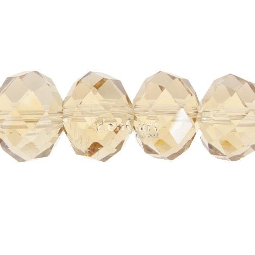 Chinese Crystal Rondelle Bead Strand, Crystal Champagne, 12x16 ,10 beads