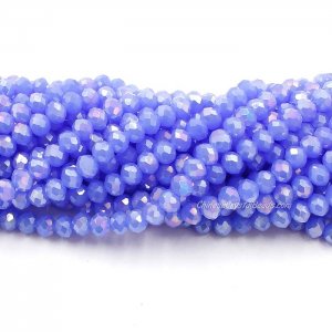 4x6mm Opaque med Sapphire AB Chinese Crystal Rondelle Beads about 95 beads