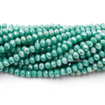 4x6mm Opaque Turquoise light Chinese Crystal Rondelle Beads about 95 beads