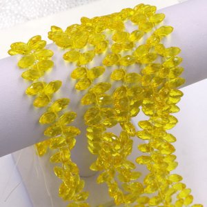 95Pcs 6x12mm Chinese Crystal Briolette Strand, yellow