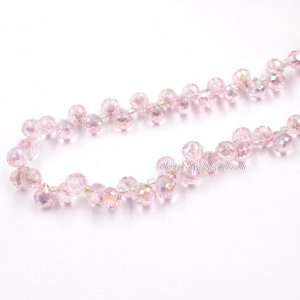 98 beads 8mm Strawberry Crystal Beads, pink AB