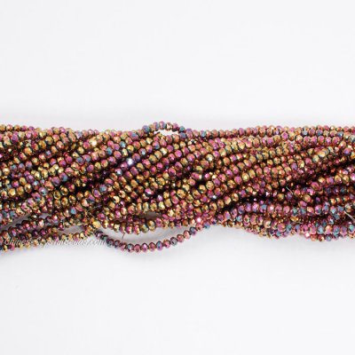 10 strands 2x3mm chinese crystal rondelle beads rainbow k3 about 1700pcs