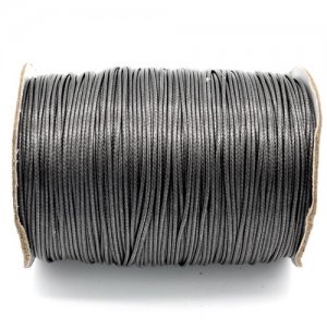 1mm, 1.5mm, 2mm Round Waxed Polyester Cord Thread, dark gray