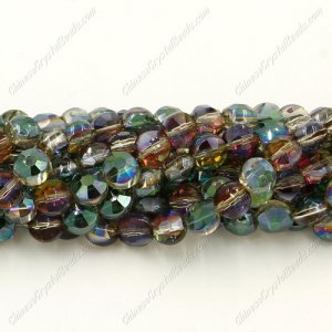 5x6mm Bread crystal beads long strand, dark green and purple light, about 100pcs per strand