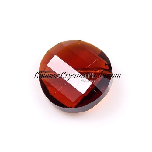 Chinese Crystal Twist Bead, 18mm, dark Topaz, 10 beads