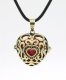 Heart Harmony Ball Pendant Women Necklace with 30 inchChain For Pregnant Women, antique bronze plated brass, 1pc