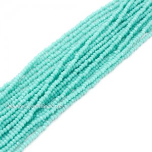 1.7x2.5mm rondelle crystal beads, opaque Turquoise 02, 190Pcs