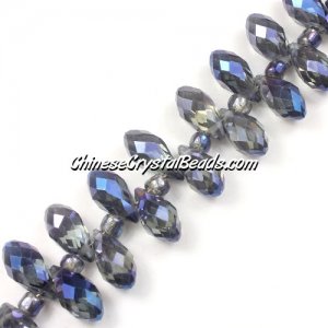 Chinese Crystal Briolette Bead Strand, Magic Blue, 6x12mm, 20 beads