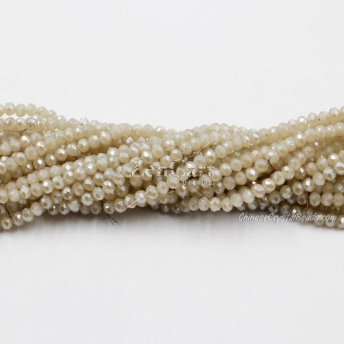 130 beads 3x4mm crystal rondelle beads Gray Shadow jade light