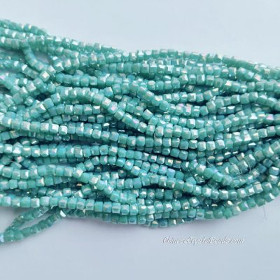 4mm Cube Crystal beads about 95Pcs, 014