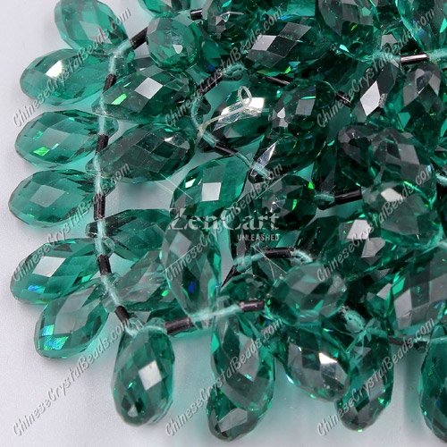 10x20mm, Briolette beads, emerald, 10 beads