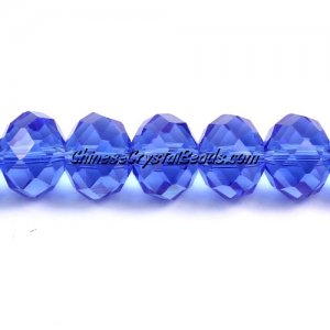 Chinese Crystal Rondelle Strand, 9x12mm, Med. Sapphire, about 36 beads