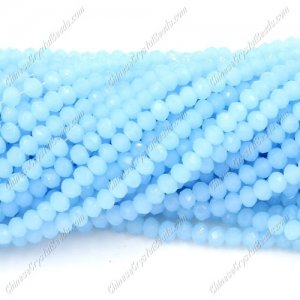 130Pcs 3x4mm Chinese rondelle crystal beads, aqua jade