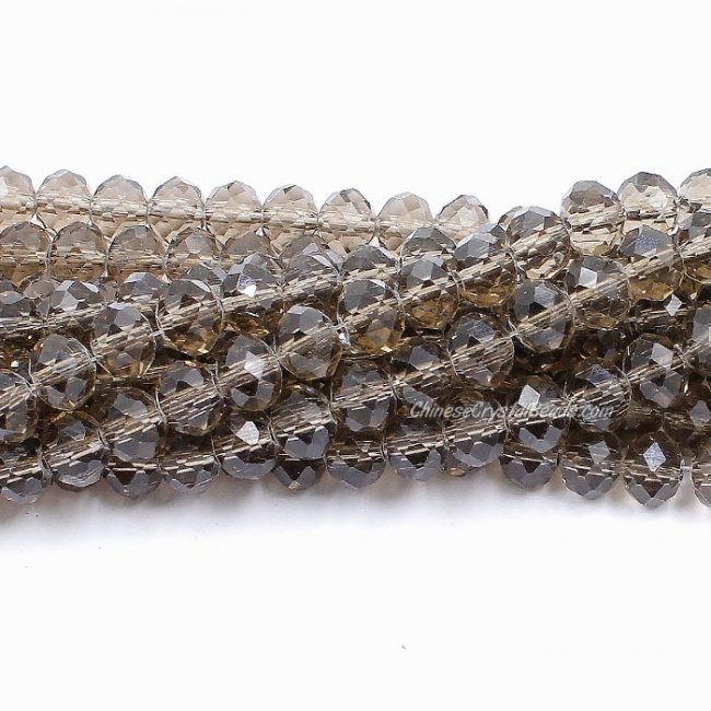 70 pieces 8x10mm Crystal Rondelle Bead,smoke - Click Image to Close