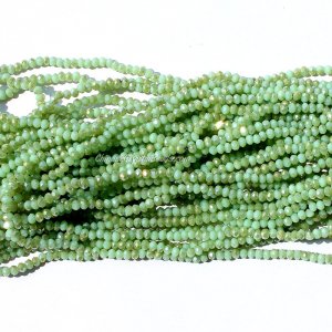 10 strands 2x3mm chinese crystal rondelle beads opaque green f9 about 1700pcs