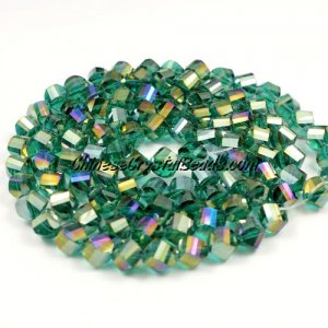 6mm Crystal Helix Beads Strand Emerald AB, about 50 beads