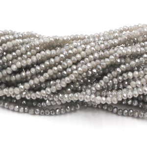 10 strands 2x3mm chinese crystal rondelle beads gray jade light about 1700pcs
