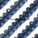 70 pieces 8x10mm Chinese Crystal Rondelle Bead Strand, Denim Blue