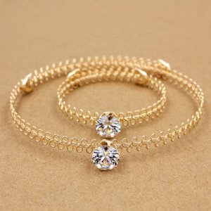 90's Tatto Choker sets, AAA 12mm Zircon crystal stones, gold color,1 pc