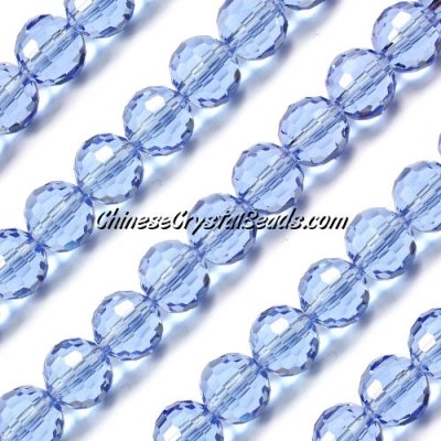 Round crystal beads, 10mm, light-sapphire 96 cutting surfaces, 20 pieces