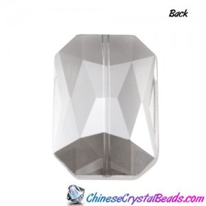 Chinese Crystal Multi-Faceted Rectangle Pendant, Black Diamond, 24x33mm, sold 1pcs