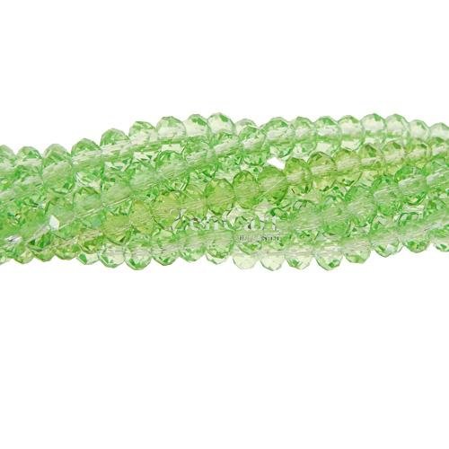 130Pcs 3x4mm Chinese lime green Crystal Rondelle Bead Strand