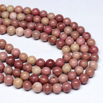 AAA Rhodonite Beads round 4mm, 6mm, 8mm, 10mm, 12mm, Natural pink beads Jewelry making, 15.5 inch