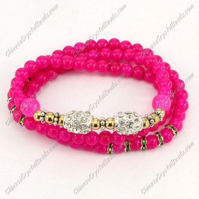 Glass Beads stretch bracelet & Necklaces, A007, 21inch long