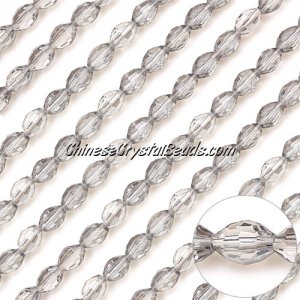 Chinese Barrel Shaped crystal beads,silver shade, 4X6MM, 72 Beads