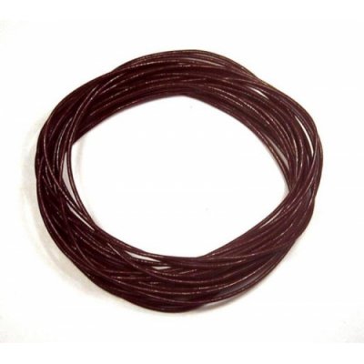 Round Leather Cord, coffee, 1mm, #Sold by the Meter