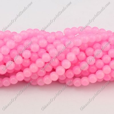 6mm round glass beads strand, pink, 140pcs per strand