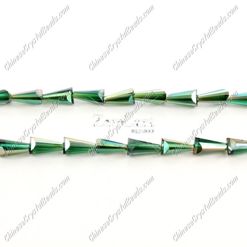 6x12mm Chinese Artemis Crystal beads emerald AB, per pkg of 20pcs