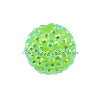 22mm Chinese Acrylic Crystal Disco Bead, Lime Green AB,1 bead