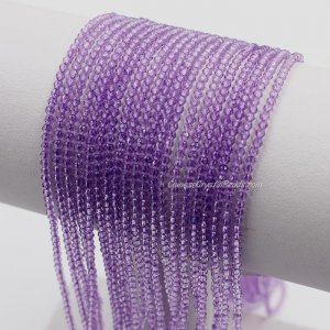 180Pcs 1.5x2mm rondelle crystal beads Paint purple with Polyester thread