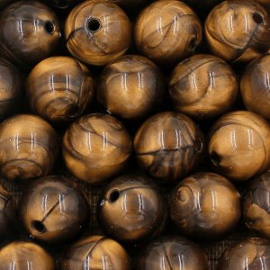 1bead ABS imitation cat eye's beads, wood color, 17mm, hole: 2.5mm